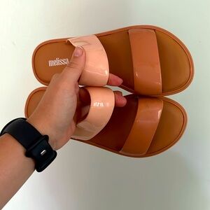 Melissa jelly tan and cream sandals